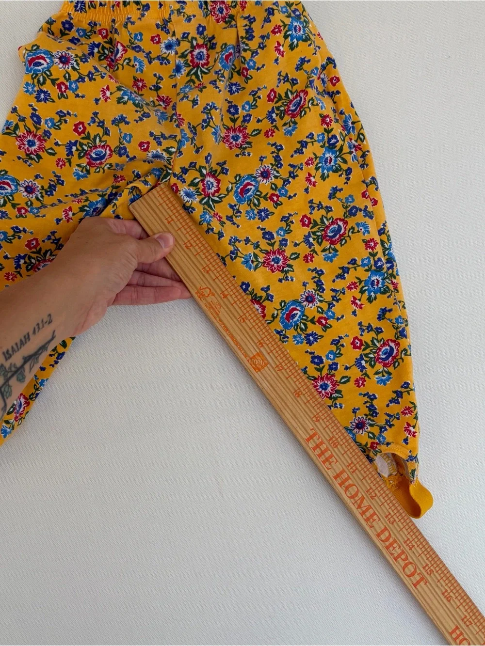 VTG Children’s Place Girl Floral Leggings Yellow Cottage 90s 18-24 Month Stirrup